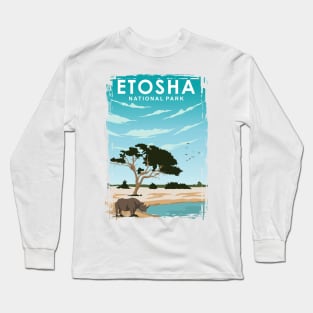 Etosha National Park Travel Poster Art Print Long Sleeve T-Shirt